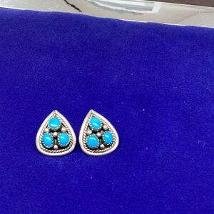 Turquoise and sterling silver earrings